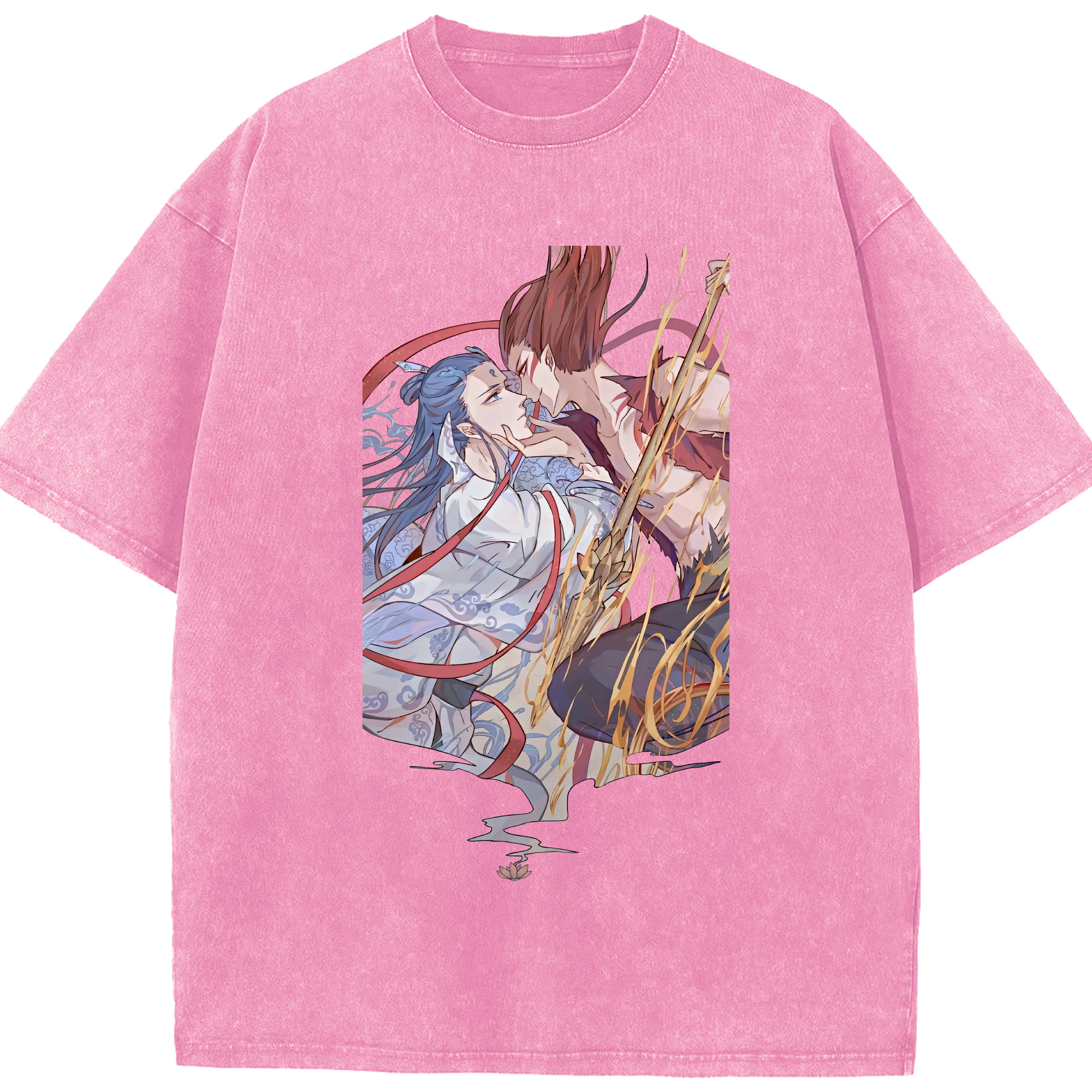 （画像用） Ne Zha 2 ナタ 魔童の大暴れ 綿100% ヴィンテージ風 半袖Tシャツ（フロントプリント）